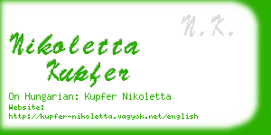 nikoletta kupfer business card